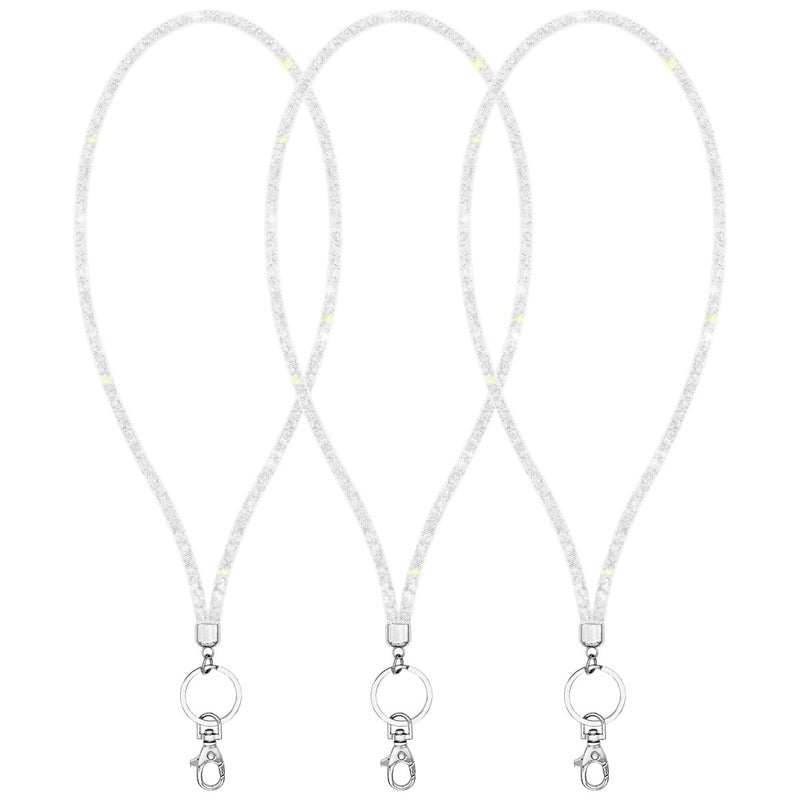 Ascrafter 10 Pack Necklace Name Card Lanyards, Bling Lanyard Strap, ID Card Lanyard with Bling retractable Badge Holder with Metal Clasp & Keyring - Image 1